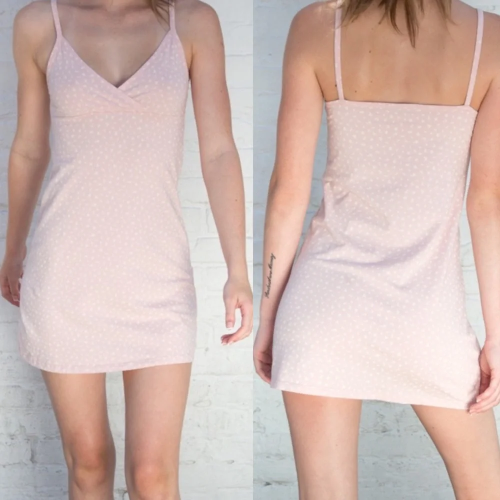 NWT BRANDY MELVILLE pink floral amara slip dress OSFM